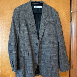 Zara grey plaid blazer - good condition